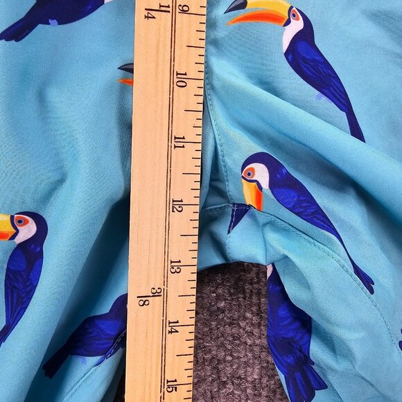 LRD Swim Trunk Shorts Mens 2XL Blue Toucan Print Swim Wear Mesh Lined Drawstring - Picture 4 of 8